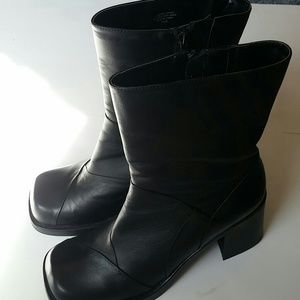 Gabriella Rocha Boots Leather Black Zipper Calf 10